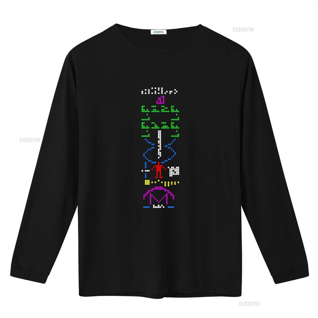 Arecibo Message Interstellaire Espace Geek Homme Coupe Standard T Shirt Mens Galactic Print Vintage Washed Streetwear