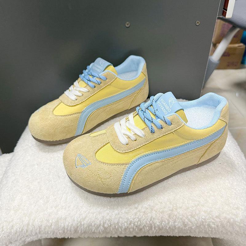 Versatile Korean Shoes Women's 2025 Spring and Summer New Popular Board Shoes Student Platform White Shoes German Training Shoes Women