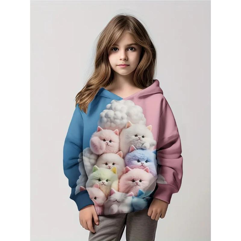 

Толстовки с капюшоном Kawaii Animals Cats 3D Print Sweets Boys Girls Harajuku Unisex Hooded Sweats Shirts kids Oversize Pullover Clothes 160