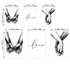 Frameless Black White Romantic Hand In Hand Canvas Paintings Love Quotes Wall Art Poster Printed Picture For Home Wall