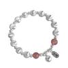 Women's Retro Geometric Bracelet with Strawberry Beads and Chinese Hanzi Pendant