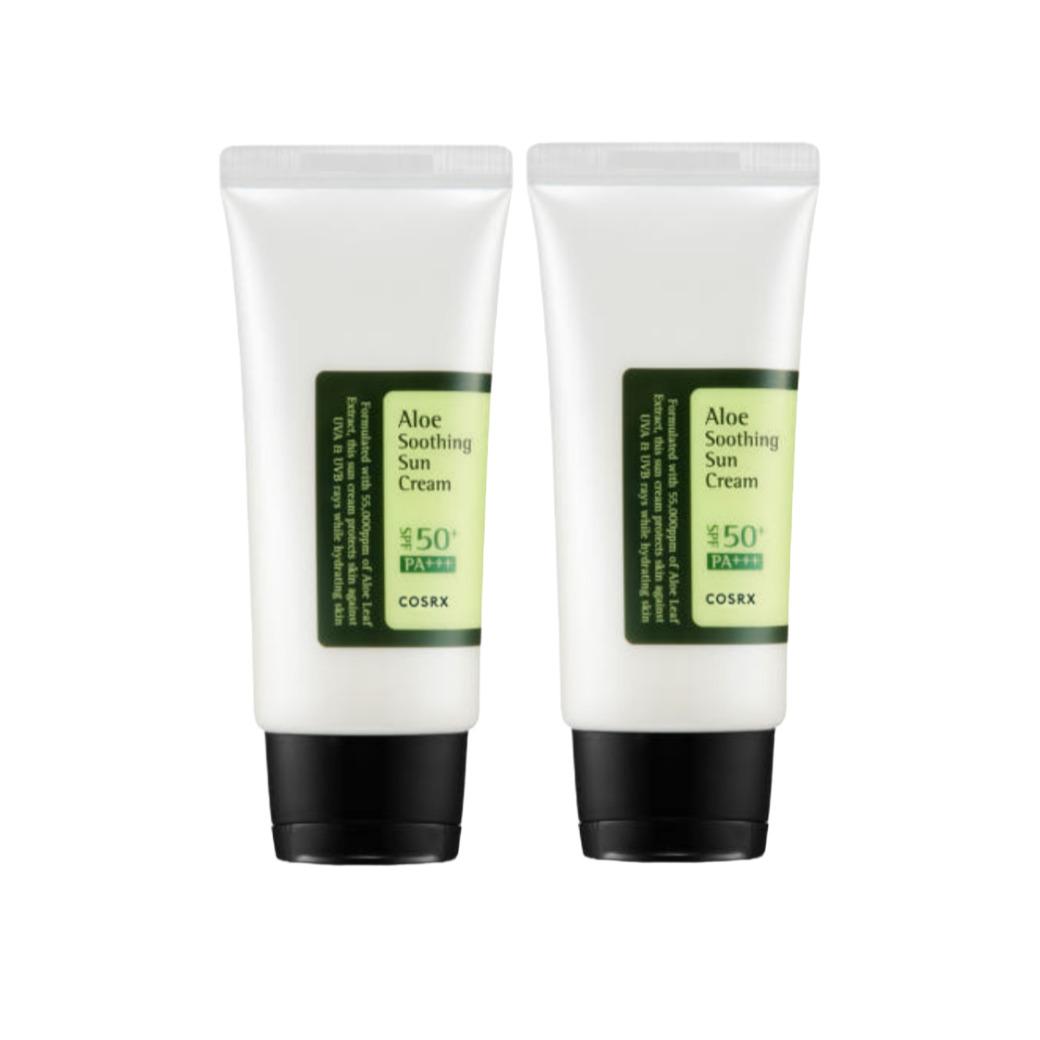 

COSRX Aloe Soothing Sun Cream SPF50+ PA+++ 50ml – “Buy 1 Get 1 Free” Hydrating Daily Sunscreen Duo