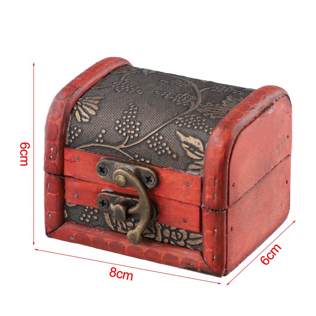 Vintage Wooden Jewelry Box Storage Organizer for Trinkets and Accessories