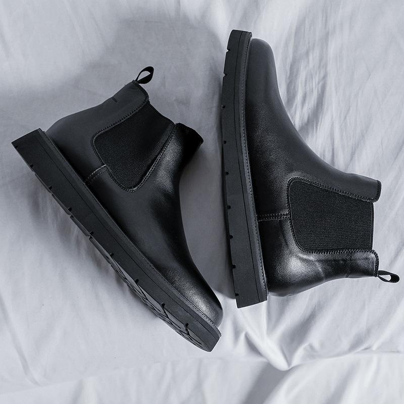 2025 Autumn New Men's Boots British Style Black Platform Boots New Designer Shoes Men Motorcycle Boots Botas Para Hombre