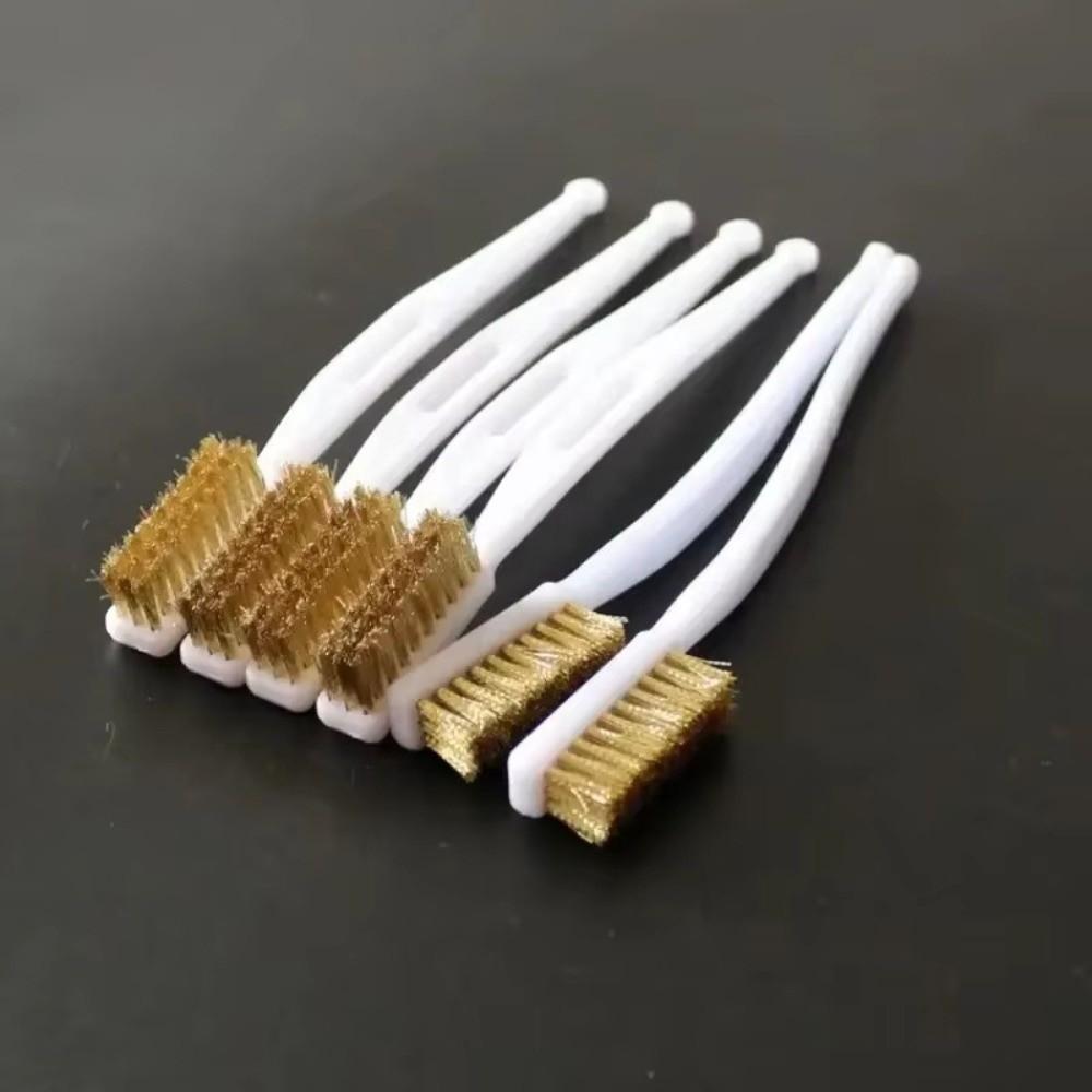 Copper Plating Wire Brush Set Curved Handle Metal Polishing Brush Brass Wire Brush Metal Polishing