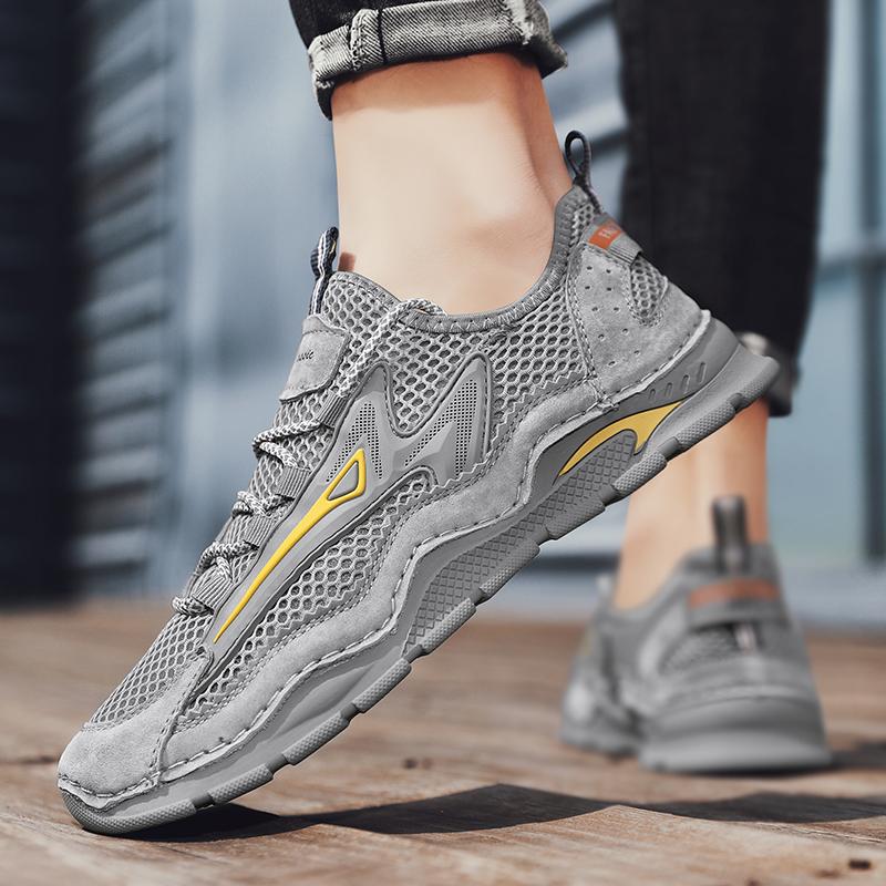 Fashion Outdoor Mesh Men Sneakers Slip On Men Loafers Breathable Summer Casual Shoes For Men Lightweight Camping Hiking Shoes