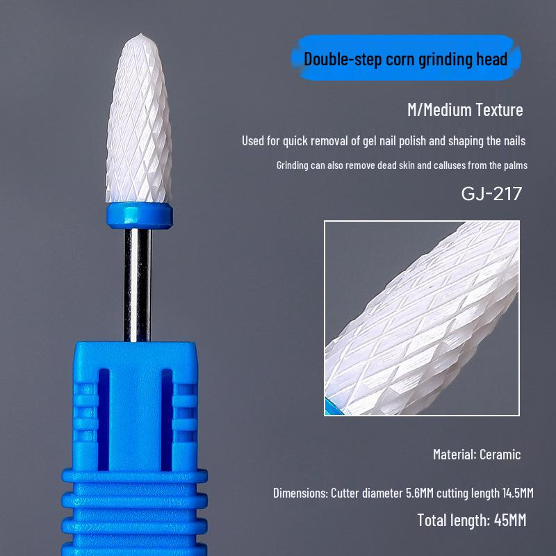

Керамическая шлифовальная головка для нейл-арта для удаления ногтей и омертвевшей кожи - Не нагревающаяся сменная насадка для дрели.