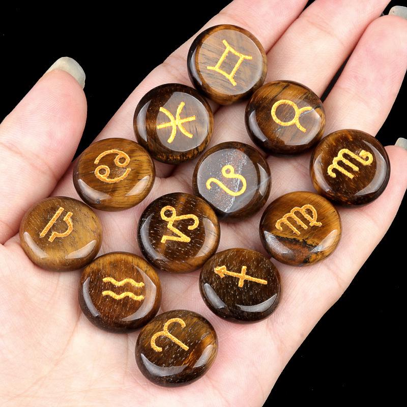 1987 Crystal Stone Zodiac Pocket Runes - Christmas Gift