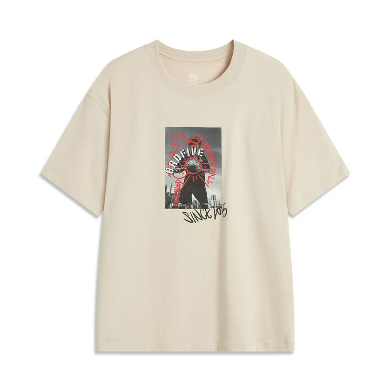 

Li-Ning Letter Print Pattern Round Neck Short Sleeve T-Shirt Men tops AHSU603-3 XL