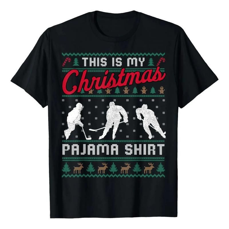 Camiseta Engra?ada This Is My Christmas Pijama Hockey Ugly S S