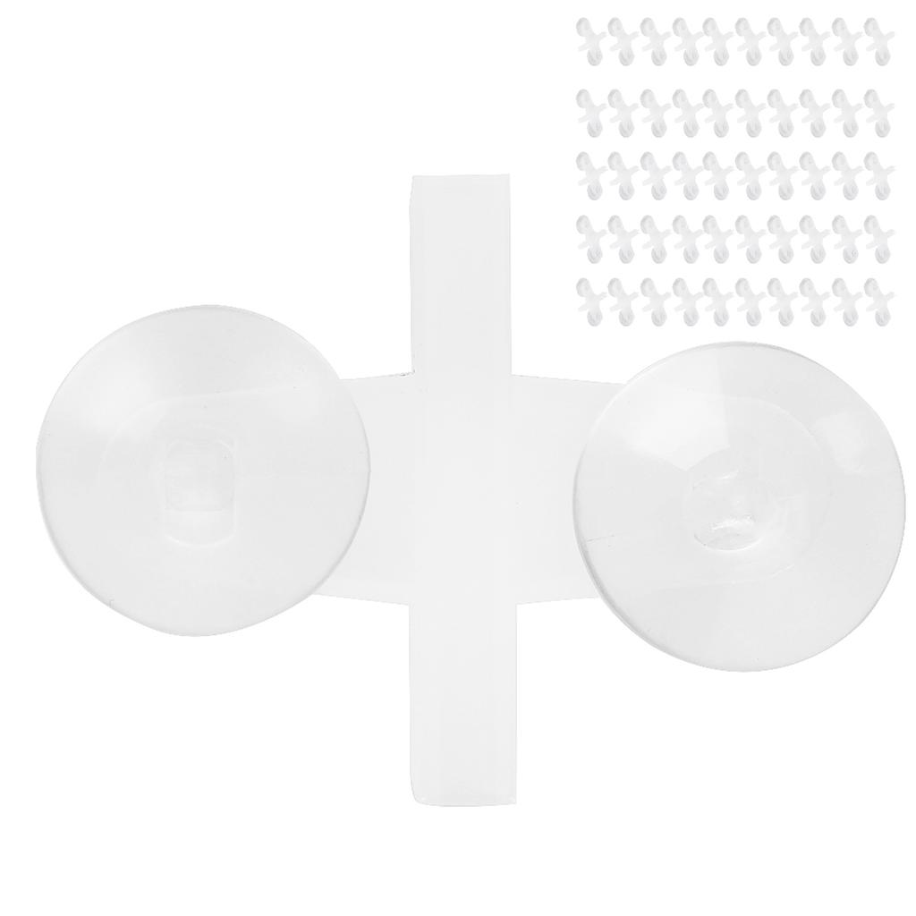 50Pcs Plastic Aquarium Isolation Plate Fish Tank Divider Suction Cup Clip Divider Holders50Pcs White