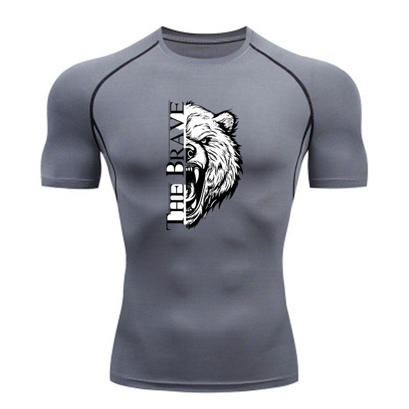 Tricou de compresie pentru bărbați pentru fitness și antrenament, Răget feroce