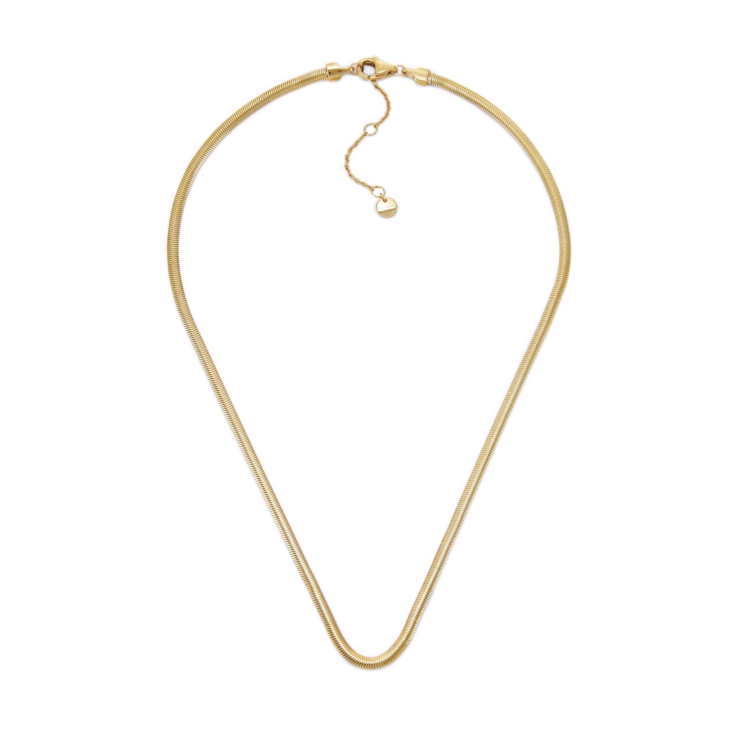 

Skagen Women s MODERNE STAK Gold-Tone Stainless Steel Chain Necklace, SKJ1872710