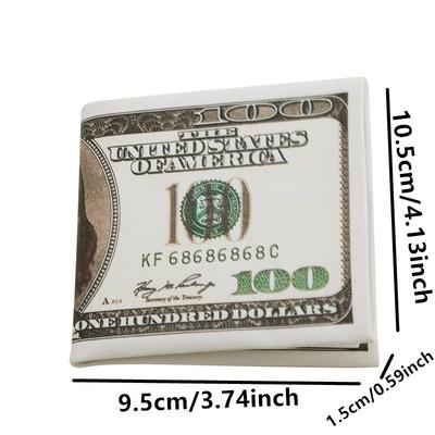 1 PC Fashionable Men And Women's US Dollar Pattern Short US Dollar Wallet PU Waterproof Wallet Fold Wallet NEW