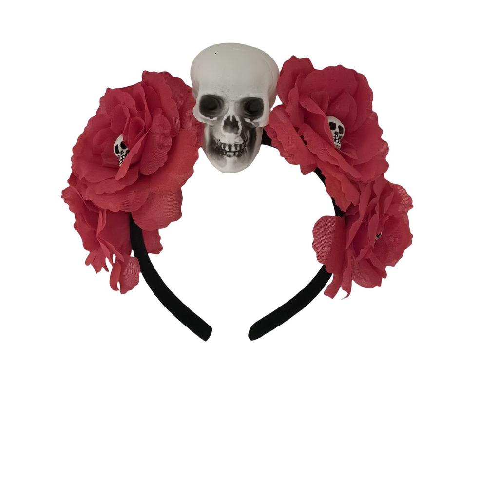 Skull Hair Hoop Halloween Ghost Festival Head Simulation Flower Undead Day Makeup Ball Accessories
