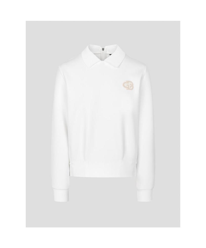 Beanpole Golf Women'S Woven Mix Blouson Fit Long Sleeve T-Shirt Ivory