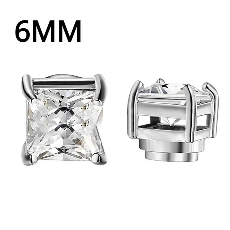 ZAKOL Crystal CZ Strong Magnetic Ear Stud Clip Earrings for Men Women Punk Round Zircon Magnet Earrings Non Piercing Jewelry