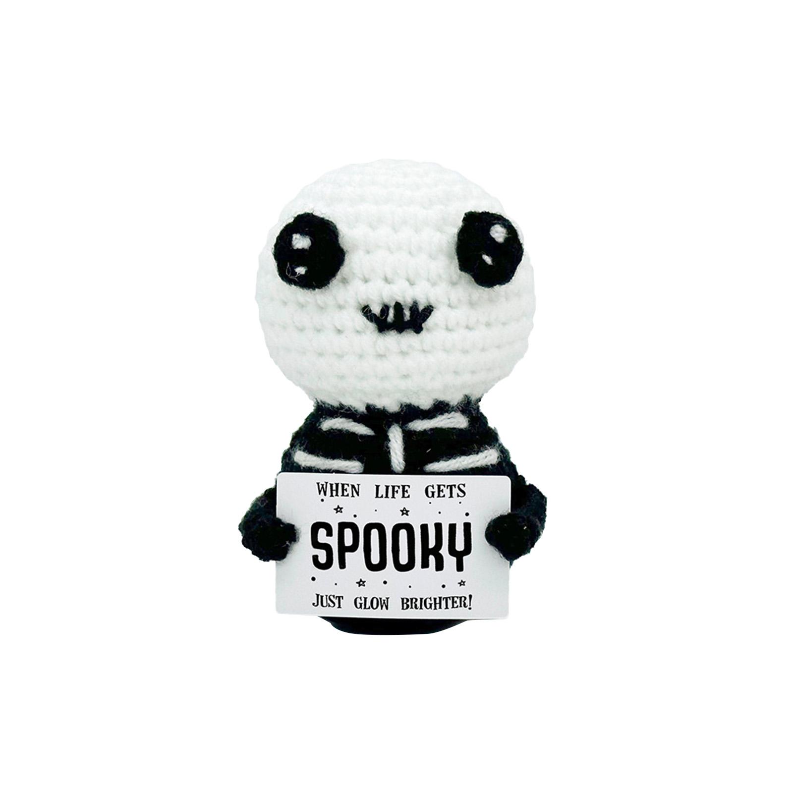 

Вязаные крючком шерстяные украшения на Хэллоуин ручной работы, милые забавные кукольные украшения с положительной энергией One Size