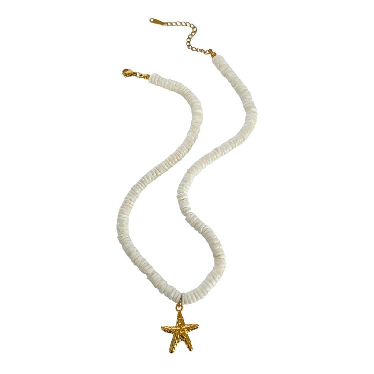 Summer Marine Style Matching Necklace Earrings Set With Seashells Pendant And Coral Accents For Women