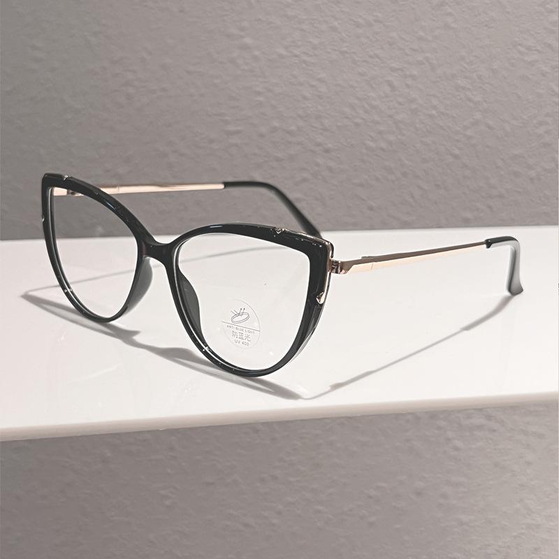 Fashion casual glasses men's retro cat eye optical frame trend simple and versatile anti-blue light