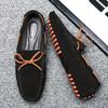 Fashion Summer Mens Suede Loafers Outdoor Non-Slip Lightweight Casual  Walking Shoes Breathable Soft Bottom for Daily Walking Lazy Shoes
