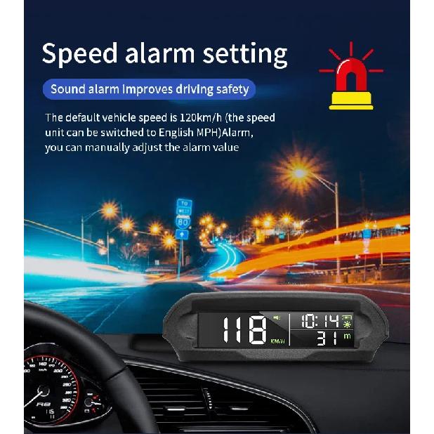 ELING Multi-function Display GPS Speedometer with Fatigue Driving Reminder Overspeed Alarm Time Altitude Solar Charging Boat RV
