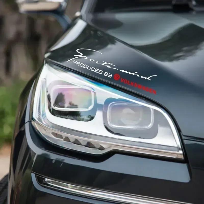 Para VW Coche Nuevo Ceja de Faro Delantero Pegatina 3D Diseño Deportivo Capó Motor Styling Para Volkswagen Tiguan Golf-4 5 6 7 MK6 B5