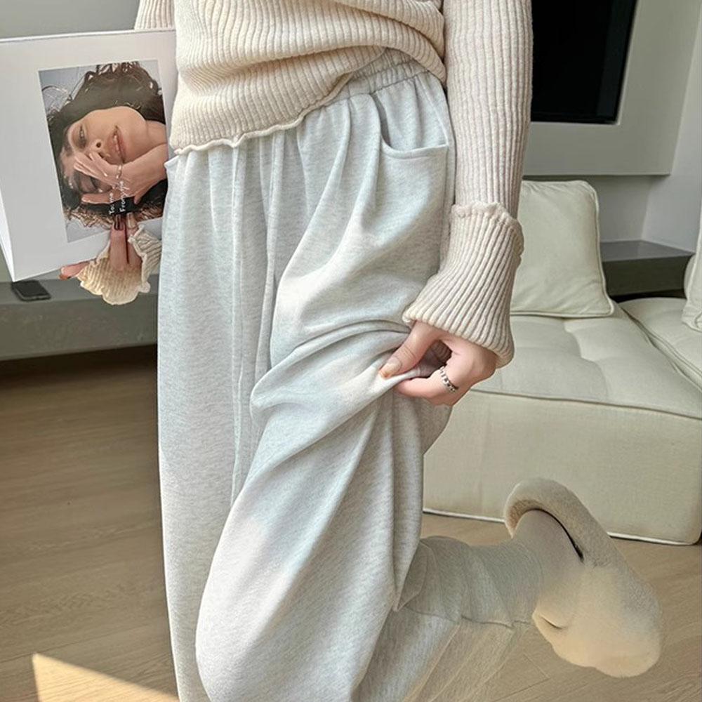 Damen Frühling Herbst Y2K Kleidung Dicker Strick Hohe Taille Baggy Casual Hosen Hosen Für Frauen Jogginghose
