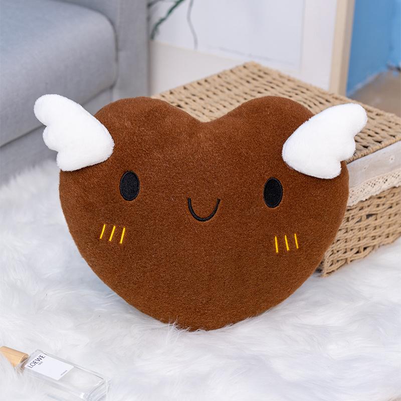 Rotes Liebesherz Plüschtier Stofftier Fliegenflügel Plüschspielzeug Plüsch Rosa Herz Büro Deko Kissen für Mädchen Nickerchen Schlafkissen für Sie Geschenk