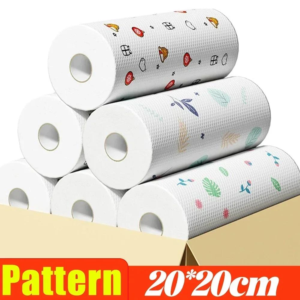 Kitchen Disposable Rags Towels Scouring Pads Thicken Reusable Non-Woven Cleaning Cloths Household Washing Dishcloths Cloth Paper