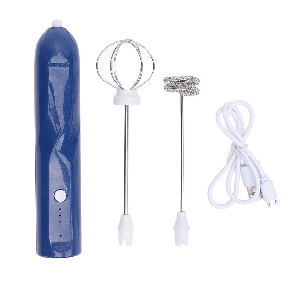 Rechargeable Milk Frother Handheld Milk Frother Wand With 2 Whisk Attachments Electric Whisk Drink M