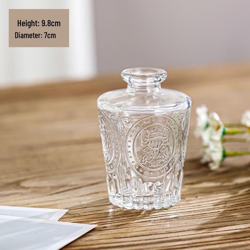 Small French Retro Glass Vase for Flowers and Hydroponics