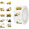 500PCS Construction Stickers Roll 10 Styles Envelope Seals Sticker Cartoon Truck Stickers for Kids Excavator Stickers Constructi
