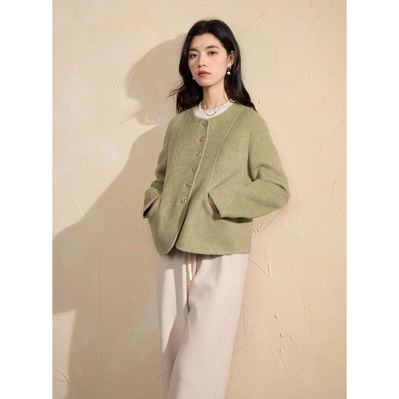 Sancai Damen Übergröße Doppelseitiger Wollmantel