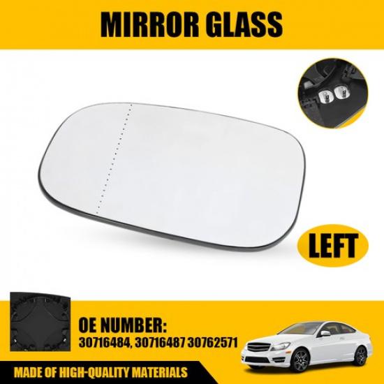 Driver Side Heated Mirror Glass With Backing Plate For Volvo C30 2.5L 2012-2013
