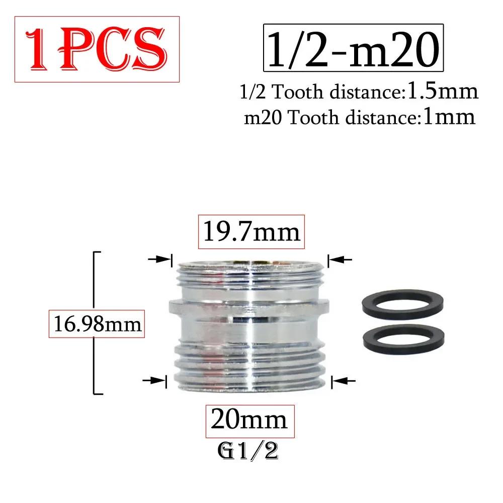 Mässing 1/2 x M16 M18 M20 M22 M24 M28 Gänganslutning Silver Krananslutningar Vattenrenare Tillbehör Köksvattenkran Adapter
