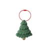 4 Hand Knitted Wool Yarn Christmas Tree Pendants Soft Crochet Decorations for Car Mirrors Doors Walls and Backpacks