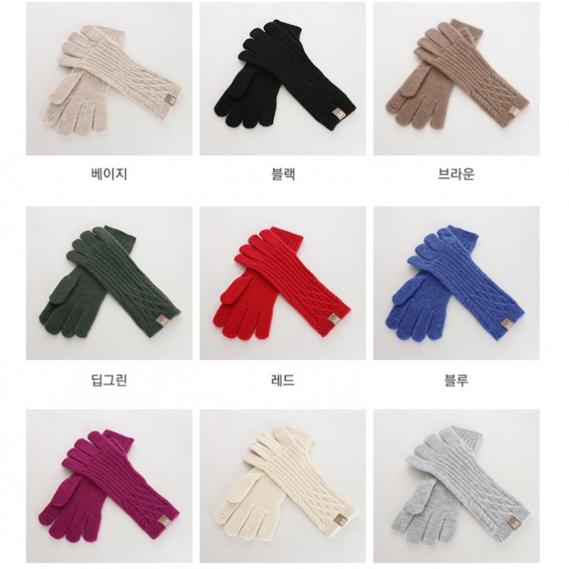 Shop Cable BraiDeD SmartphOne Touch Wool Rib Gloves D On Wgl 0513 Brown