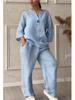 Women's Cross-Border Fashion Solid Color Cotton Linen Casual Set Pants