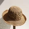 Flower Handmade Fisherman Hat Straw Material Sun Hat Fashion Panama Straw Hat  Beach