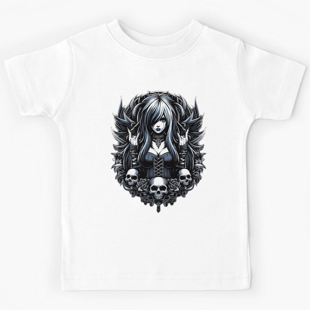 Gothic Rocker Girl Kids T-Shirt 100