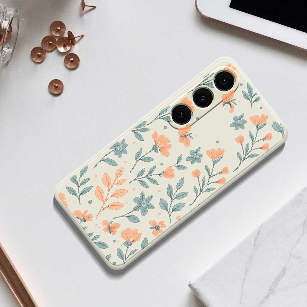 For Samsung Galaxy S25+ Case Yellow Flowers Pattern Printing Straight Edge TPU Phone Back Cover