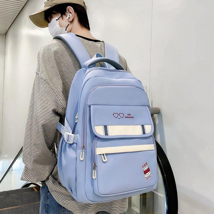 Schoolbag New Large Capacity Lightweight Burden Reduction Retro Versatile High Value School Bag Junior High School Student College Student Backpack
