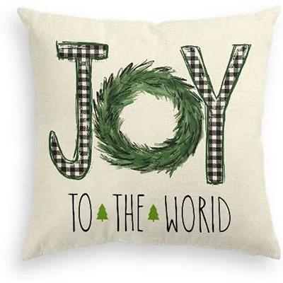 Merry Christmas Tree Motto Green Pillow Cover Cushion Cover Sofa Decoration Pillowcase 50*50 Decor