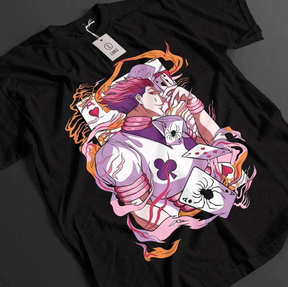Anime Hunter X Hunter Hisoka Cards Graphic Black Tshirt Size S4XL S