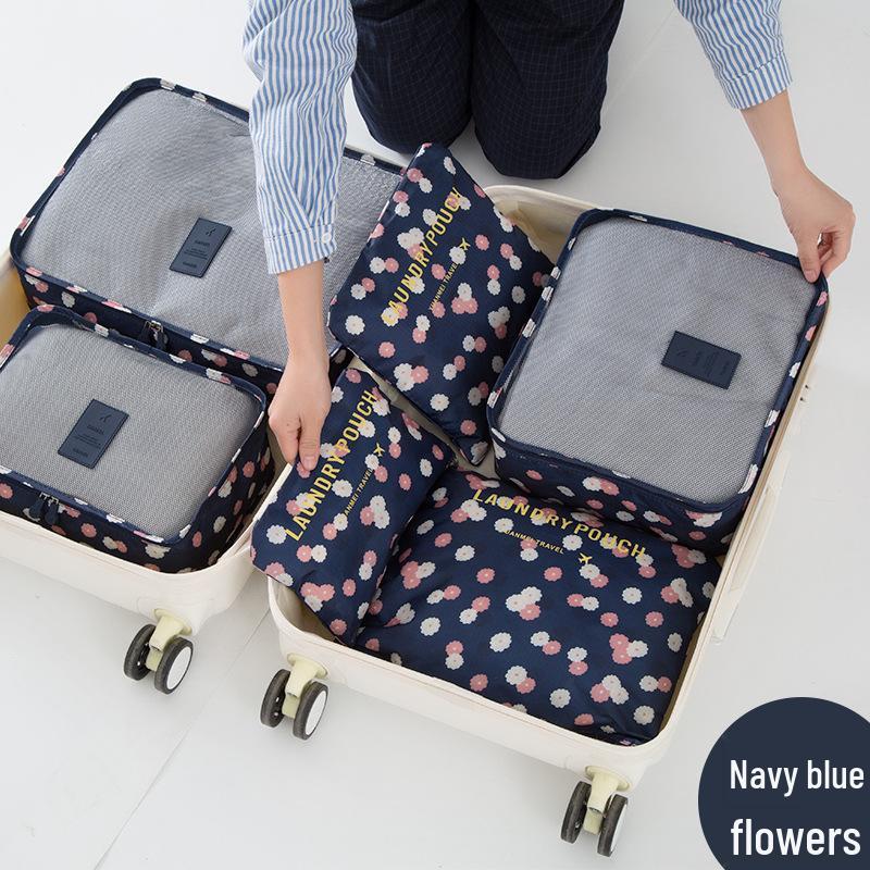 Korean Style 6-Piece Travel Organizer Set and Makeup Bag