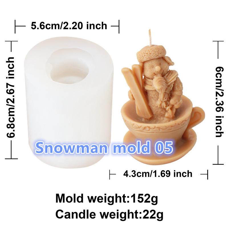 3D Santa Claus Snowman Candle Silicone Mold DIY Cake Making Tool Christmas Decor Gift Scented Candle Plaster Resin Mould