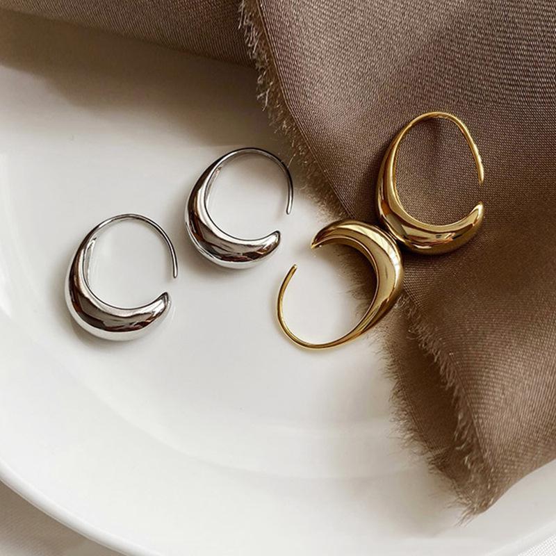 2024 Kolczyki geometryczne w kształcie litery C z wyższej półki: Wszechstronne Luksusowe Modne Kolczyki Koła dla Kobiet