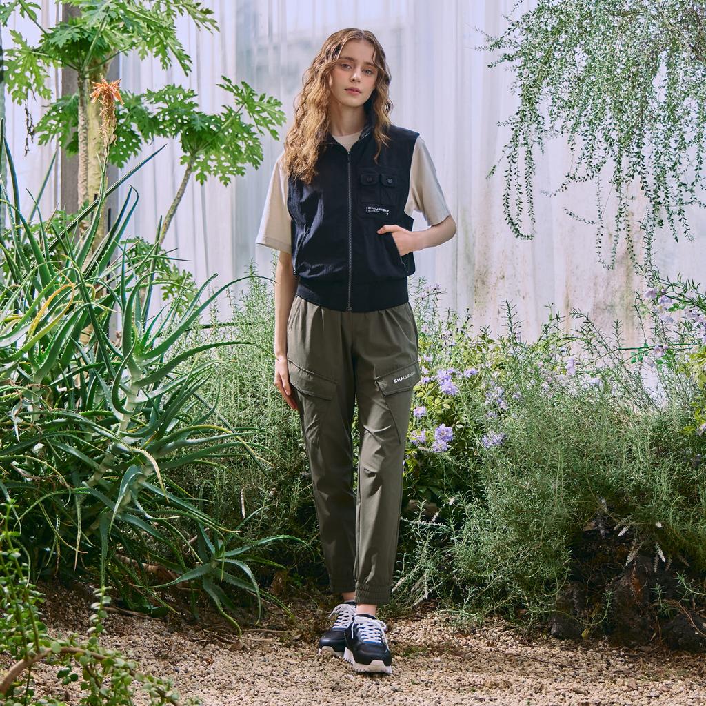 CHALLENGER Women'S High-Waisted Cargo Jogger Pants Khaki