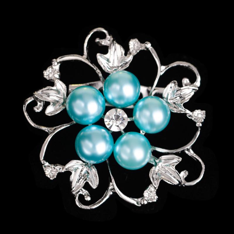 Hot! Fashion Alloy Crystal Pearl Bead Inlay Brooch
